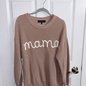 Simply Southern Tan 'Mama' Crew Neck Sweater